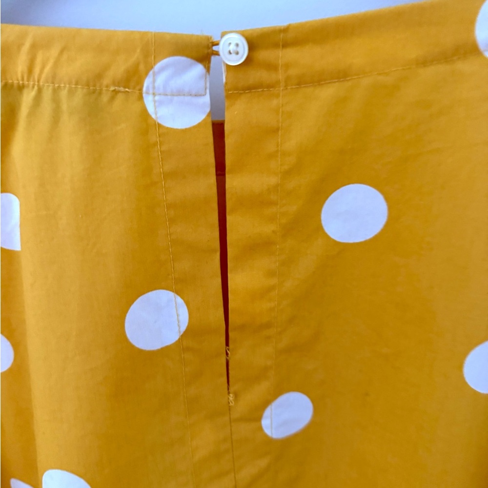 LOFT Women’s Blouse Ballon Sleeves Yellow Polka Dot Women's Top Shirt Size S - Picture 7 of 16